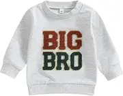[Frietlebird] Big Brother Little Brother Matching Outfits Toddler Baby Boy Crewneck Sweatshirt Pullover Shirt Fall Clothes