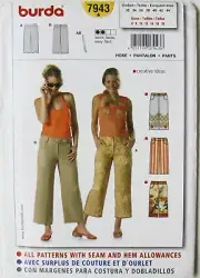 Burda 7943 Misses Pants Pantalon Hose Sewing Pattern Sz 6-18