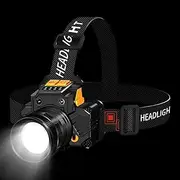 DAWCBVJQ LED Headlamp - LED Head Light Rechargeable,Bright Flashlight with Motion Sensor, Wearable Safety Supplies for Backpacking Hunting Construction Mountaineering