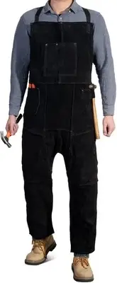 Leather Welding Apron Split Leg for Men and Women,Heavy Duty Cowhide 52-INCH