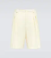 [King & Tuckfield] King & Tuckfield Pleated high-rise wide-leg wool shorts 28 white