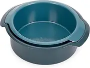 Joseph Joseph Nest™ Bake Set of 2 Non-Stick Round Cake Tins, 23cm & 20cm, Carbon Steel, Easy-Pull Handles, Stackable, Space-Saving Design, 10-Year Guarantee