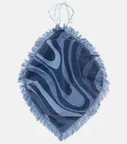 [Pucci] Pucci Marmo halterneck denim top AU 16 blue