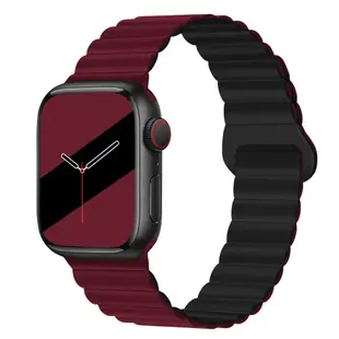 矽膠磁吸 穿扣 apple watch 8 7 6 5 SE 錶帶 45mm 44mm 41mm iPhone 錶帶