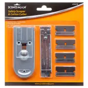 Glass Paint Safety SCRAPER Carton Box CUTTER Knife + Razor Blades Single Edge