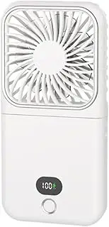 Generic 3-in-1 Portable Handheld Fan with Makeup Mirror Folding Fan for Travel (White)