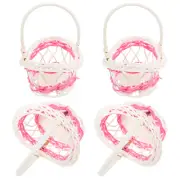 4 Pcs Mini Woven Flower Basket Baskets Large Laundry Storage