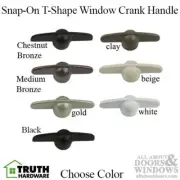 11573 Snap on T-Shape Window Crank Handle, 11/32 Spline - Coppertone