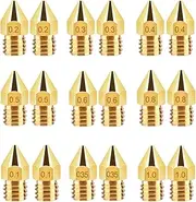 3D Printer Accessories MK8 Extruder-Nozzle - 9 Different Sizes (0.1mm, 0.2mm, 0.3mm, 0.35mm, 0.4mm, 0.5mm, 0.6mm, 0.8mm, 1.0mm) Extruder Print Head 1.75MM MK8 Makerbot, Ender-3 Series/Ender-5 Series