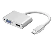 Type-C 3.1 to 4K HDMI +VGA Port USB-C HUB Adapter Converter For MacBook iPad Pro