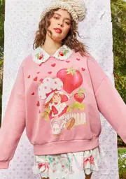 [Dolls Kill X Strawberry Shortcake] Plus Rosy Cheeked Day Oversized Sweater