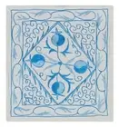 Suzani Cushion Cover, Uzbek Embroidery Lace Pillow in Cream & Light Blue 16"x18"