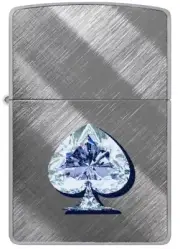 ZIPPO LIGHTER ACE OF SPADES DIAMOND DESIGN (96472) GIFT BOXED / BRAND NEW