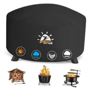 Fire Pit Cover Round - Outdoor Firepit Cover Heavy Duty & 50 Inch Black - Round