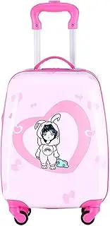 [PLMKO] 18 Inches Boy Girl Cartoon Suitcase, Children's Luggage, Lightweight Hard Shell Travel Trolley Case with 4 Universal Wheels