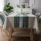 Nordic Cotton Linen Tablecloth Wash Free Tablecloth Checkered Table Cloth