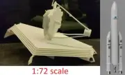 3d printed James Webb Space Telescope JWST + Ariane 5 rocket 1:72