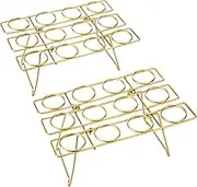 Patelai 2 Pieces Ice Cream Cone Baking Racks Cupcake Display Racks Cupcake Cone Stands Cupcakes Holders for Home Kitchen Baking Cooking Ice Cream Tools Supplies(Gold)