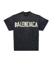 Balenciaga Tape Type Logo Oversized T-Shirt 2,3 Black