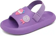 [INMINPIN] Toddler Boys Girls Slides Sandals Comfort Beach Pool Shower Slippers with Elastic Back Strap