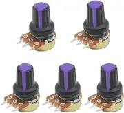 KLVN 5Sets WH148 3pin B1K ~ B1M ohm 1K 2K 5K 10K 20K 6Pin 15mm 10K 3 Terminal Linear Taper Rotary Potentiometer for3 203 503 104 (Color : Purple, Size : 10K Ohm)