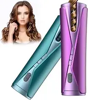 Wireless Automatic Hair Curler Rechargeable Hair Curler Travel Curler USB Wireless Hair Curler (Color : Purple)
