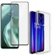 For ONEPLUS NORD CE 2 5G CLEAR CASE + TEMPERED GLASS SCREEN PROTECTOR SHOCKPROOF
