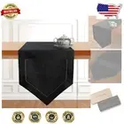 Versatile 14x120" Black Linen Table Runner for All Occasions - Machine Washable
