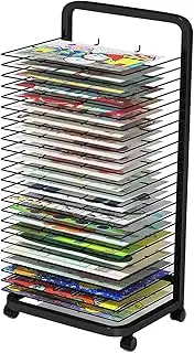 35 Layer Art Drying Rack,Classroom Drying Easel,Space-Saving Rack for 8K/A3 Artwork/Paintings,with Lockable Wheels,Ideal for Schools and Nurseries