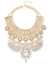 Eye Candy LA Glass Crystal Zaniah Statement Necklace
