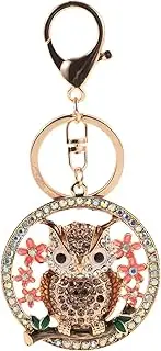[WOFASHPURET] Rhinestone Owl Keychain Lovely Owl Key Ring Key Chain Sparkling Rhinestone Pendant