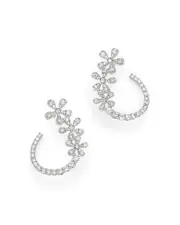 Bloomingdale's Fine Collection Diamond Flower Front-to-Back Earrings in 14K White Gold, 1.0 ct. t. w.