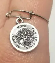 Alex and Ani TREE OF LIFE Expandable Wire Ring charm 925 Sterling Silver