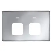 HPM LINEA Double Autoswitch Powerpoint Coverplate - Matt Silver