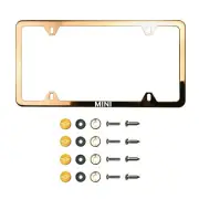 Fit Mini Laser Etching Stainless Steel Polish RoseGold Slim License Frame w/Cap