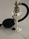 Beautiful Hand crafted Silver perfume bottle Atomizer With Brass Stand New