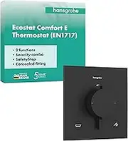 hansgrohe Ecostat Comfort E 33716670 Flush-Mounted Shower Thermostat with Safety Lock (SafetyStop) at 40 °C, Thermostat for 2 Consumers, Matte Black