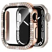 2 Pack Watch Case with Screen Protector Compatible with Apple Watch Series 8 7 41mm 45mm / Series 6 5 4 SE 40mm 44mm / Series 3 2 1 38mm 42mm Scratch Resistant