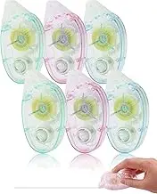 6Pcs Glue Roller Permanent Adhesive Glue Tape Double Sided Tape Dispenser Transparent Runner Tape Pen for DIY Craft Card Marking Scrapbooking Photo Album Journal 10m*8mm