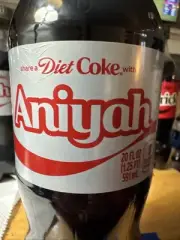 Share a Coke with Aniyah 2025 Personalized Gift Coca~Cola Bottle 20oz Diet