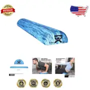 Durable Half-Round Blue Marble Foam Roller 6" x 36" - Perfect for PT & Recovery