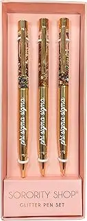 Phi Sigma Sigma Sorority Glitter Pen Set