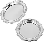 BESTOYARD 2pcs Vintage Iron Snack Tray Elegant Decorative Organizer for Desserts and Jewelry Metal Serving Dish for Home Decor Family Gatherings