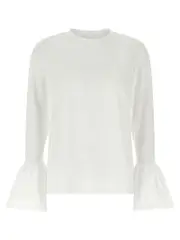 [Sleeper] Sleeper-Ruffled T Shirt Bianco-Donna L White