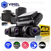 WIFI Triple Channel Dash Camera 256GB 360 Security Camera 24/7 Radar Sensor 4K