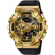 【CASIO 卡西歐】G-SHOCK 重金屬工業風雙顯錶-黑金(GM-110G-1A9)