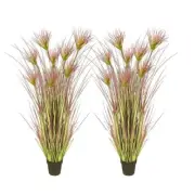 2X 120cm Purple Artificial Indoor Potted Papyrus Plant Tree Fake Simulation Deco