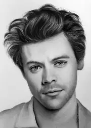 Charcoal Drawing Art Print Of Harry Styles by artist J Glaza