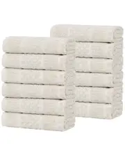 Superior Set of 12 Naples Medium Weight Solid Washcloths