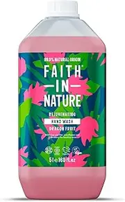 Faith In Nature Natural Dragon Fruit Hand Wash, Revitalising, Vegan & Cruelty Free, Parabens and SLS Free, 5L Refill Pack